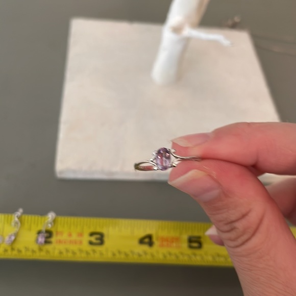 Sterling silver and purple sapphire necklace - Picture 6 of 7